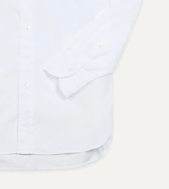Drake039s White Cotton Pocket Poplin ButtonDown Shirt Men Formal Shirts
