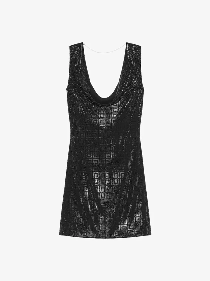 Draped Dress In Silk With 4g Rhinestones Black Women Givenchy Dresses