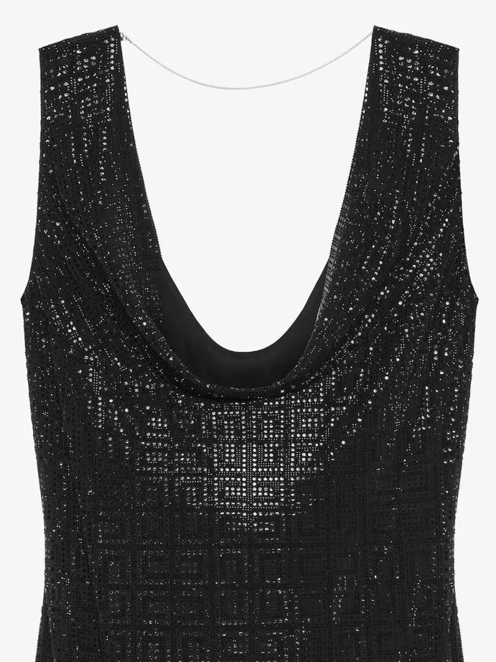 Draped Dress In Silk With 4g Rhinestones Black Women Givenchy Dresses