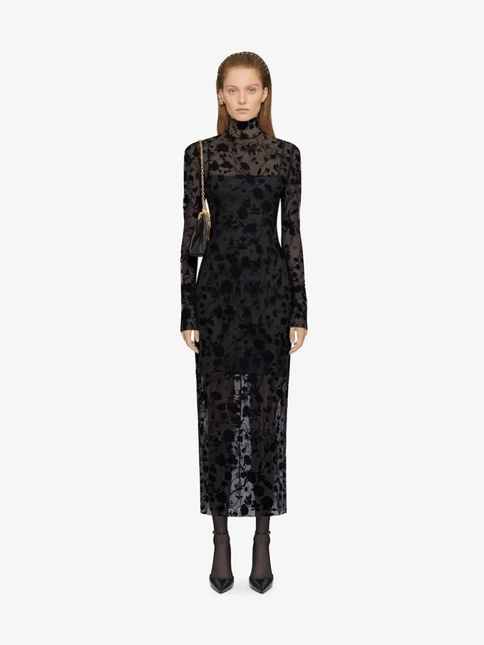 Dress In 4g Flowers Tulle Black Women Givenchy Dresses