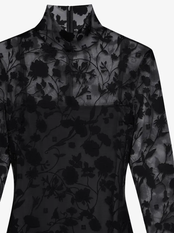 Dress In 4g Flowers Tulle Black Women Givenchy Dresses