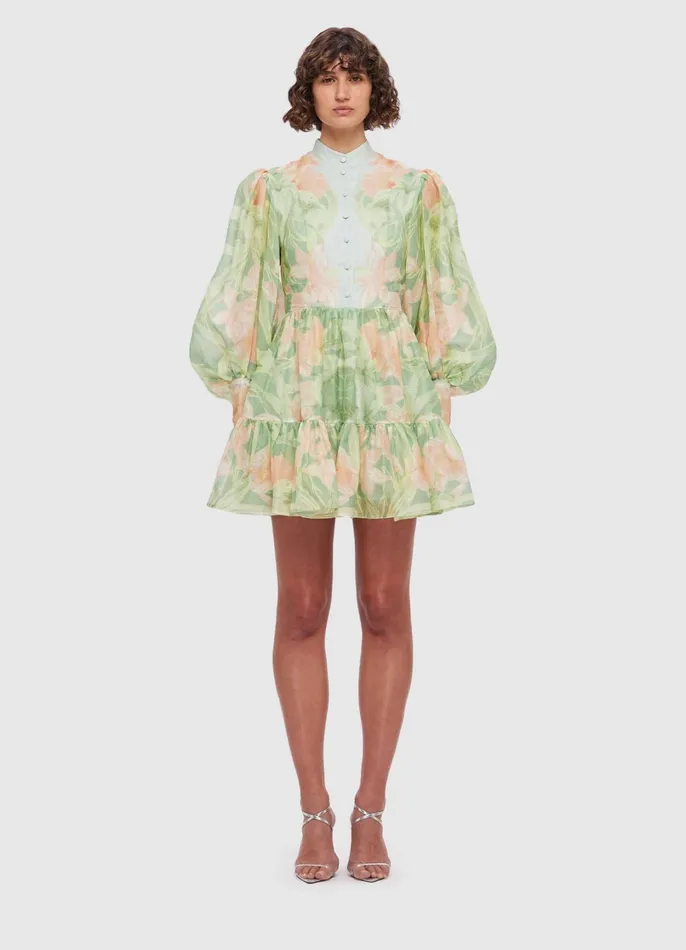 Dresses and Jumpsuits Women LEO LIN Alexandra Mini Dress 8211 Orient Print In Evergreen