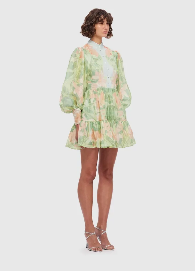 Dresses and Jumpsuits Women LEO LIN Alexandra Mini Dress 8211 Orient Print In Evergreen