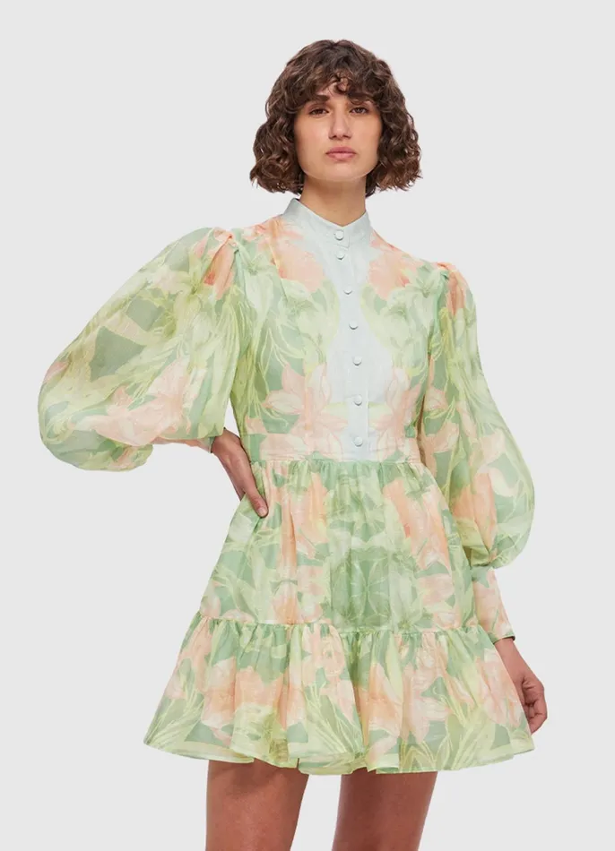Dresses and Jumpsuits Women LEO LIN Alexandra Mini Dress 8211 Orient Print In Evergreen