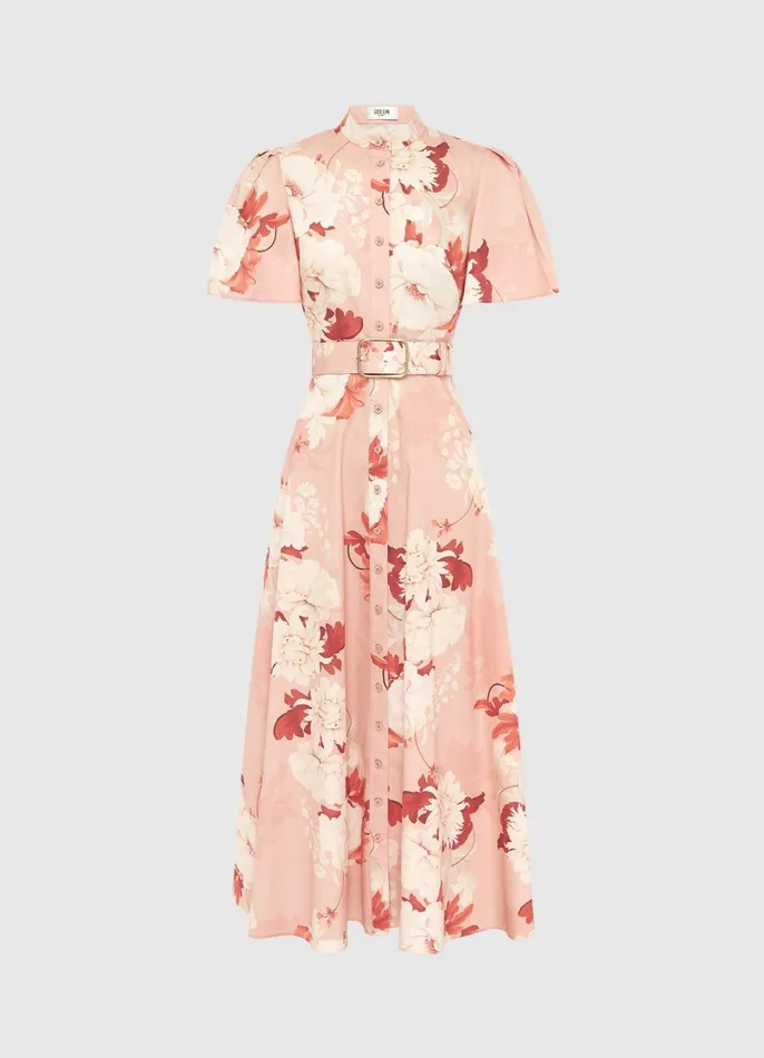 Dresses and Jumpsuits Women LEO LIN Bianca Short Sleeve Midi Dress 8211 Peony Print Dresses and Jumpsuits Women LEO LIN Bianca Short Sleeve Midi Dress 8211 Peony Print