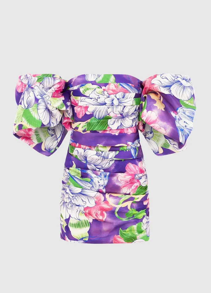 Dresses and Jumpsuits Women LEO LIN Brenda Puffy Sleeve Mini Dress 8211 Swallow Print In Serenity Dresses and Jumpsuits Women LEO LIN Brenda Puffy Sleeve Mini Dress 8211 Swallow Print In Serenity