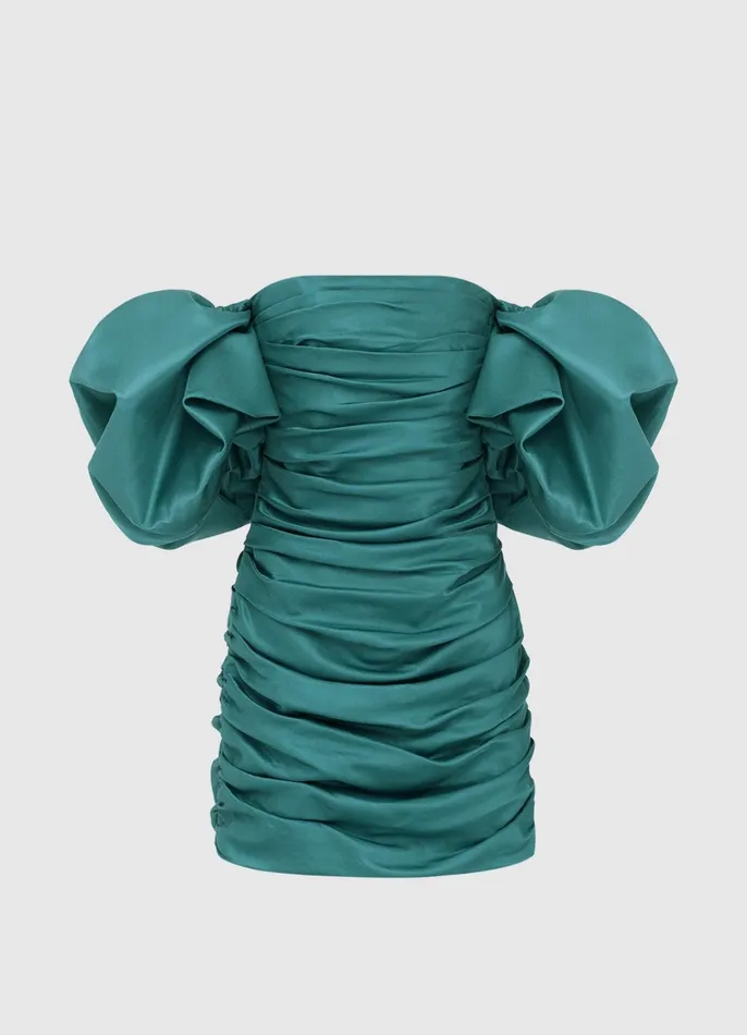 Dresses and Jumpsuits Women LEO LIN Brenda Puffy Sleeve Mini Dress 8211 Teal