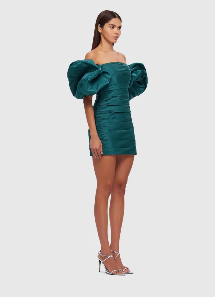 Dresses and Jumpsuits Women LEO LIN Brenda Puffy Sleeve Mini Dress 8211 Teal