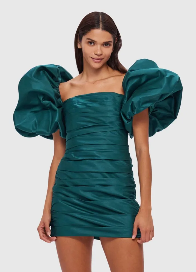 Dresses and Jumpsuits Women LEO LIN Brenda Puffy Sleeve Mini Dress 8211 Teal