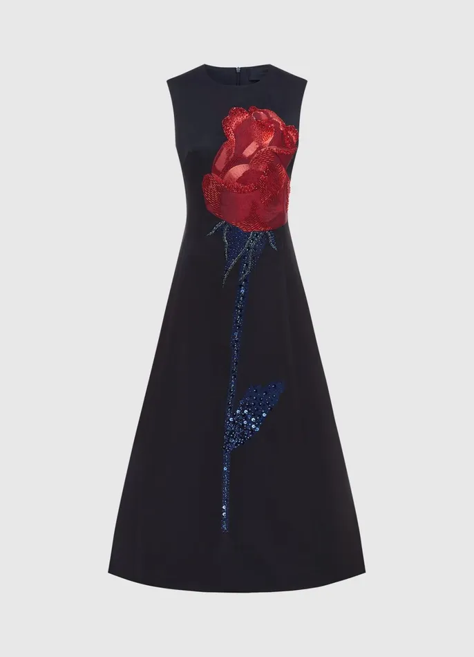 Dresses and Jumpsuits Women LEO LIN Cleo Embellished Sleeveless Midi Dress 8211 Rose Print Dresses and Jumpsuits Women LEO LIN Cleo Embellished Sleeveless Midi Dress 8211 Rose Print