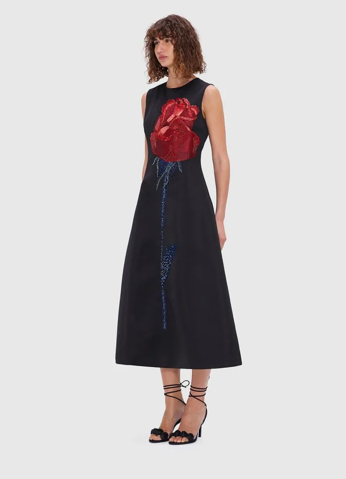Dresses and Jumpsuits Women LEO LIN Cleo Embellished Sleeveless Midi Dress 8211 Rose Print
