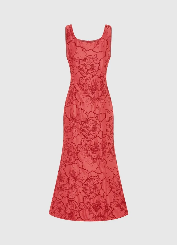 Dresses and Jumpsuits Women LEO LIN Daphne Midi Dress 8211 Mulberry