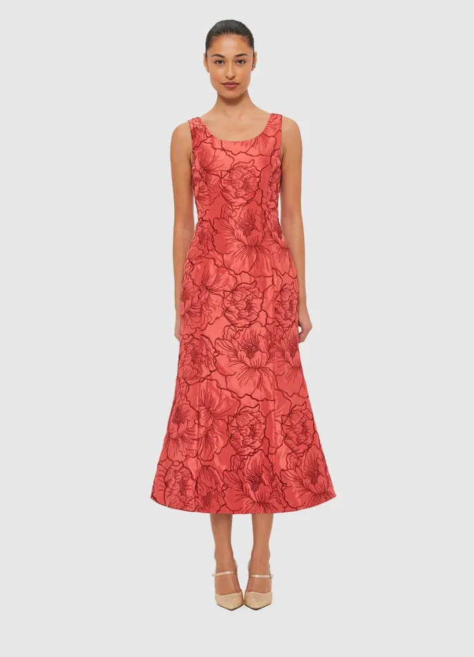 Dresses and Jumpsuits Women LEO LIN Daphne Midi Dress 8211 Mulberry