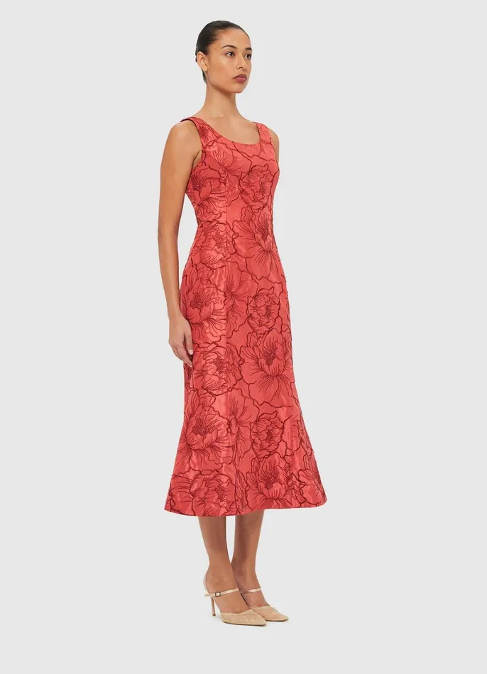Dresses and Jumpsuits Women LEO LIN Daphne Midi Dress 8211 Mulberry