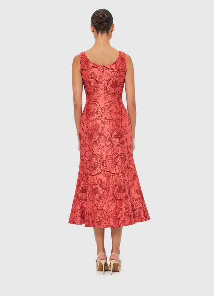 Dresses and Jumpsuits Women LEO LIN Daphne Midi Dress 8211 Mulberry