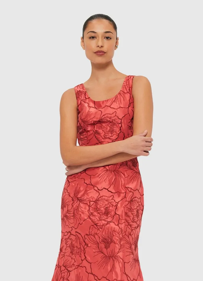 Dresses and Jumpsuits Women LEO LIN Daphne Midi Dress 8211 Mulberry