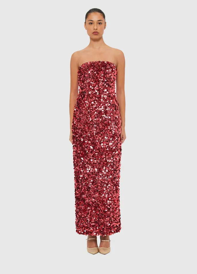 Dresses and Jumpsuits Women LEO LIN Rayna Sequin Bustier Maxi Dress 8211 Mulberry