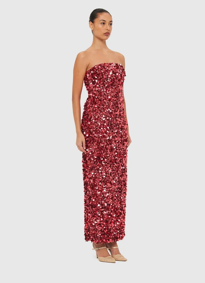 Dresses and Jumpsuits Women LEO LIN Rayna Sequin Bustier Maxi Dress 8211 Mulberry