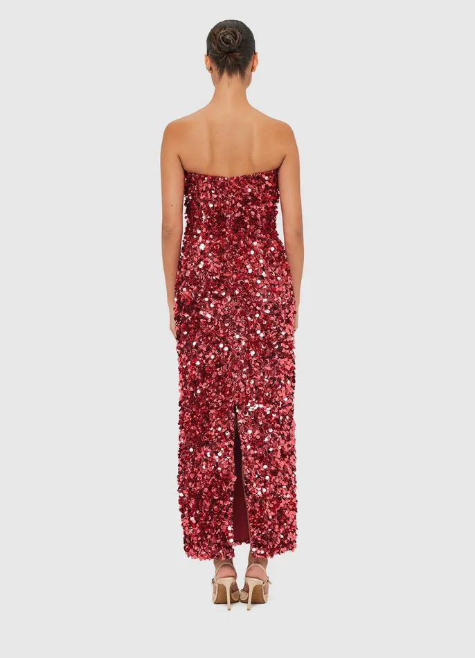 Dresses and Jumpsuits Women LEO LIN Rayna Sequin Bustier Maxi Dress 8211 Mulberry