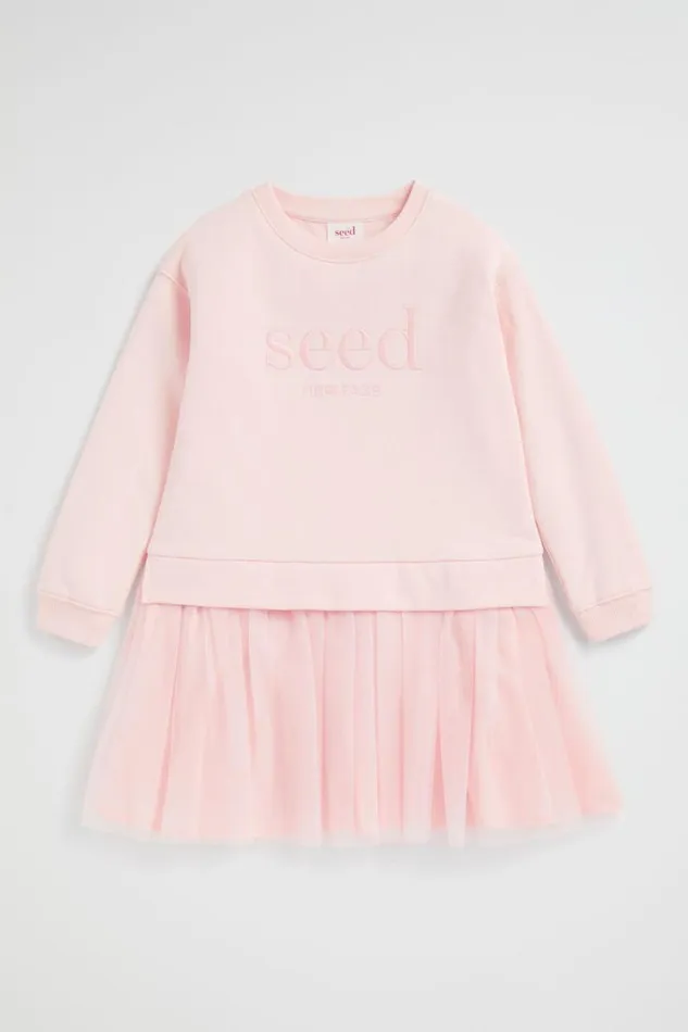 Dresses Girl Seed Heritage Core Tutu Logo Dress Dusty Rose