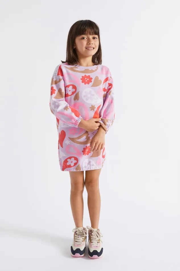 Dresses Girl Seed Heritage Oversize Paisley Dress Orchid