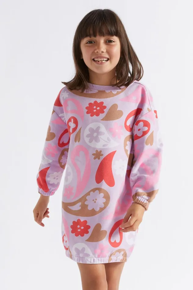 Dresses Girl Seed Heritage Oversize Paisley Dress Orchid