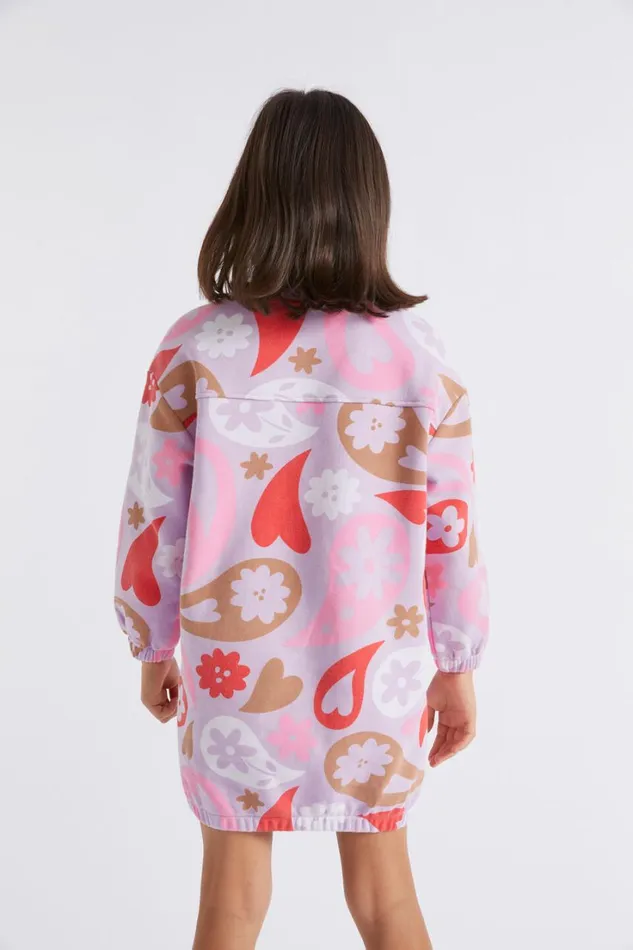 Dresses Girl Seed Heritage Oversize Paisley Dress Orchid