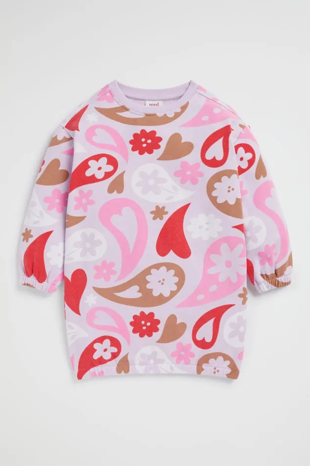 Dresses Girl Seed Heritage Oversize Paisley Dress Orchid