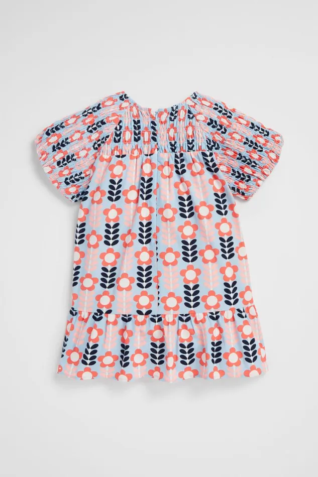 Dresses Girl Seed Heritage Shirred Floral Dress Pale Blue