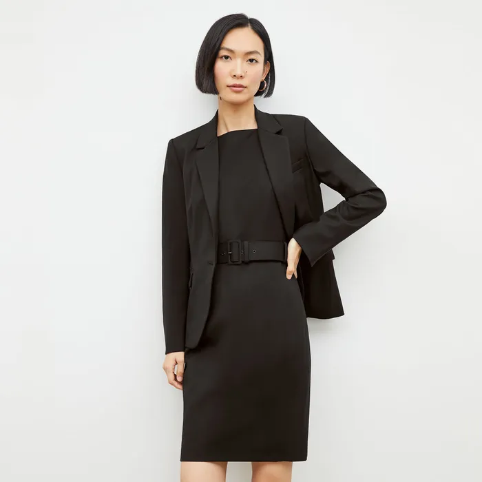 Dresses M M LaFleur Women The Cynthia Dress 8211 Washable Wool Twill Black