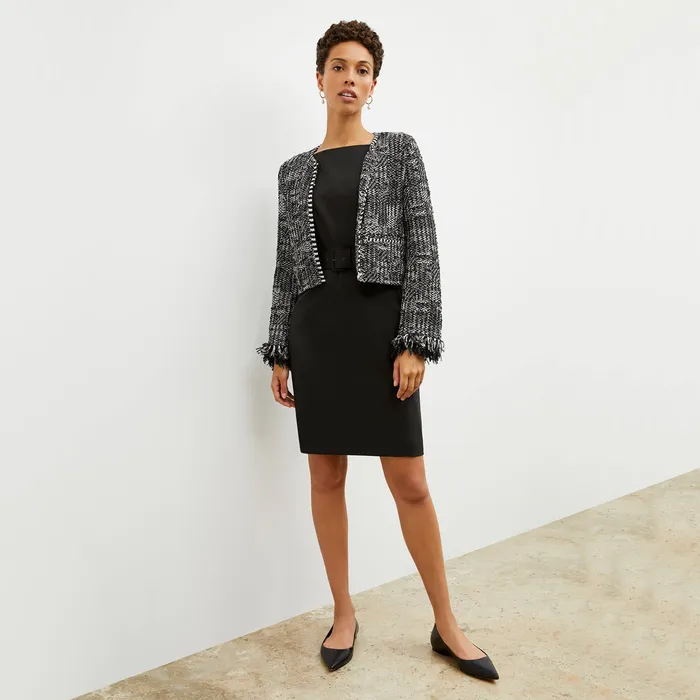 Dresses M M LaFleur Women The Cynthia Dress 8211 Washable Wool Twill Black