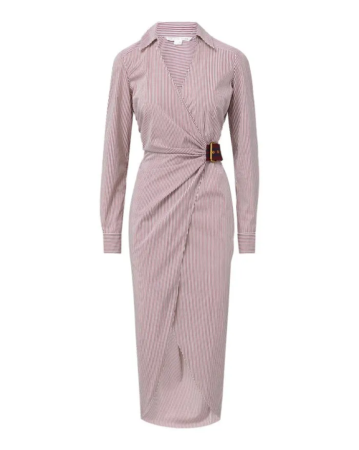 Dresses Shop Veronica Beard Jacinda Striped Poplin Dress Blueoff White