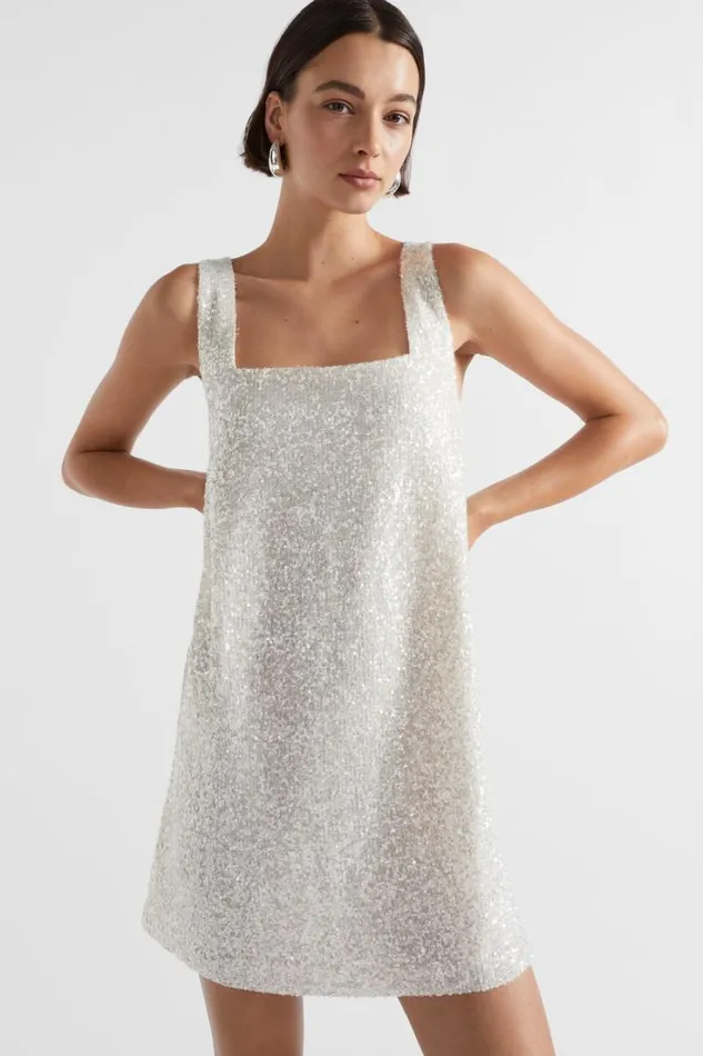 Dresses Woman Seed Heritage Mini Sequin Dress Pearl