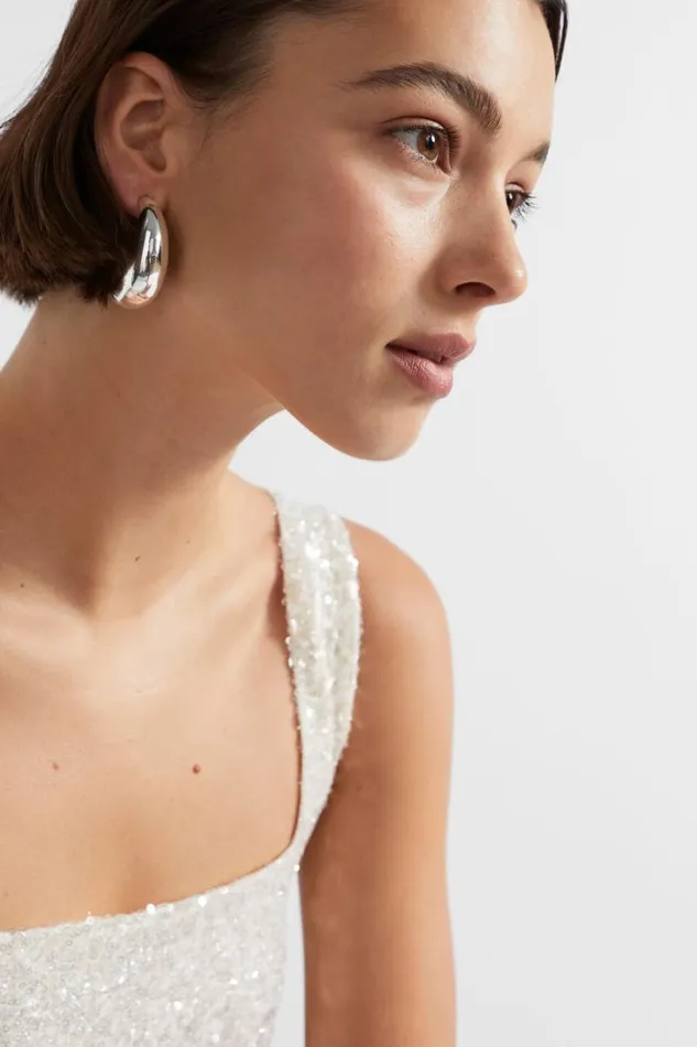 Dresses Woman Seed Heritage Mini Sequin Dress Pearl