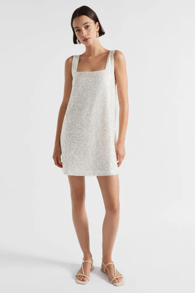 Dresses Woman Seed Heritage Mini Sequin Dress Pearl