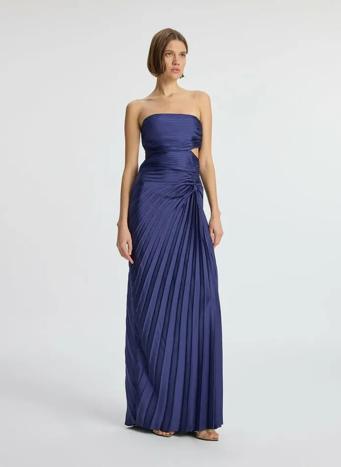 Dresses Women ALC Emerson Satin Pleated Dress Riviera Dresses Women ALC Emerson Satin Pleated Dress Riviera