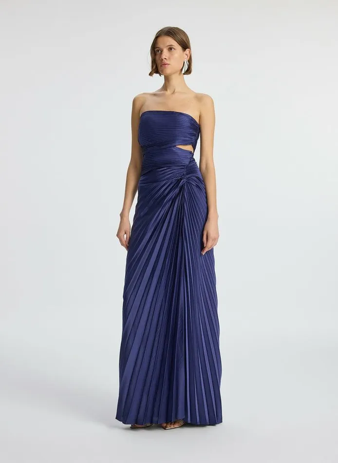 Dresses Women ALC Emerson Satin Pleated Dress Riviera Dresses Women ALC Emerson Satin Pleated Dress Riviera