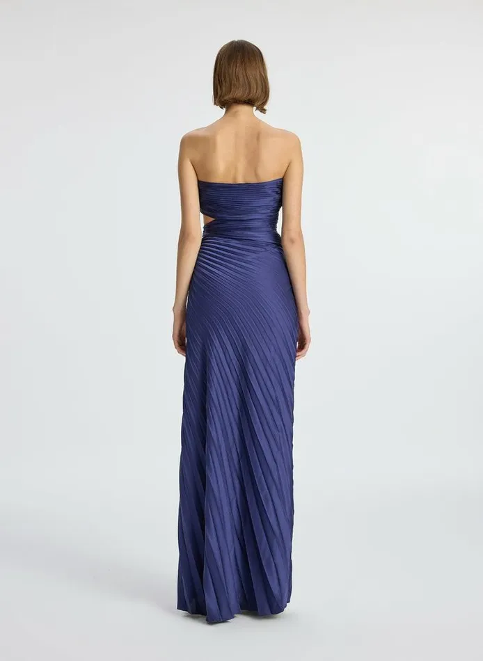 Dresses Women ALC Emerson Satin Pleated Dress Riviera Dresses Women ALC Emerson Satin Pleated Dress Riviera