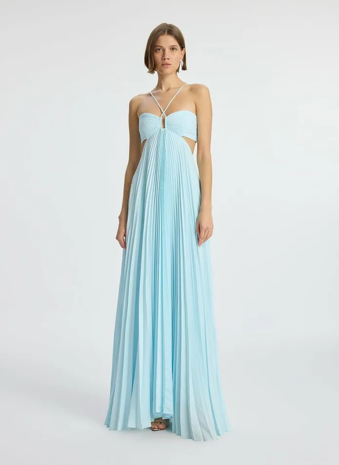 Dresses Women ALC Moira Matte Pleated Dress Aqua