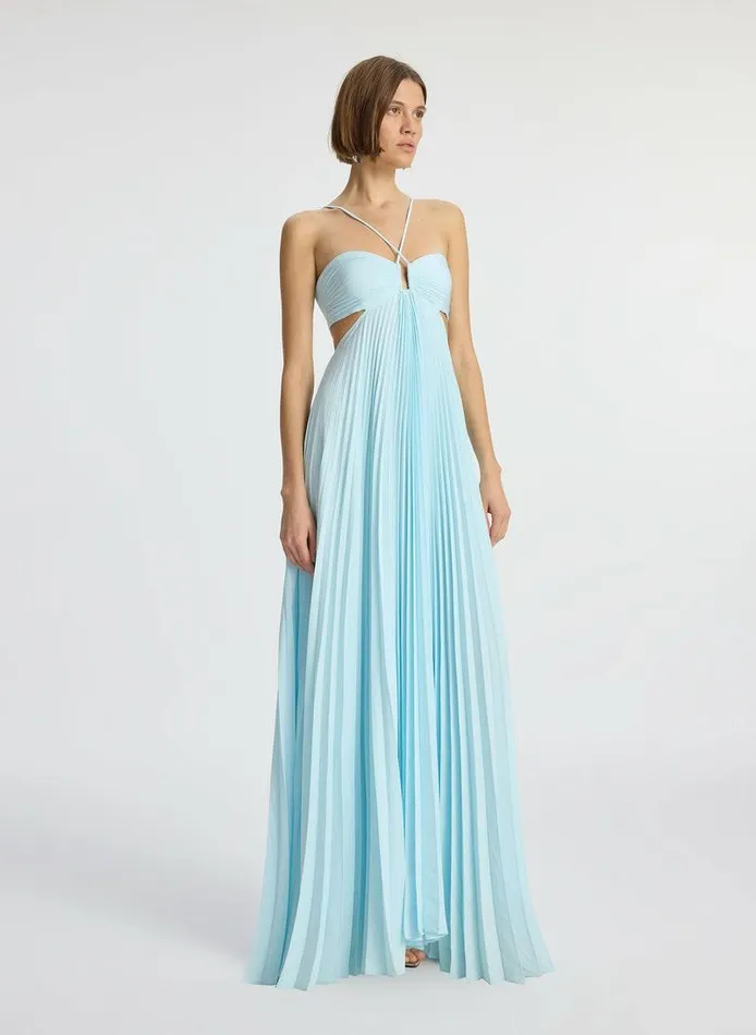 Dresses Women ALC Moira Matte Pleated Dress Aqua Dresses Women ALC Moira Matte Pleated Dress Aqua