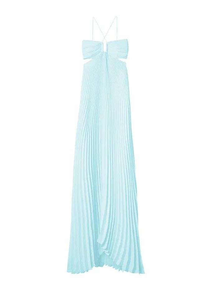 Dresses Women ALC Moira Matte Pleated Dress Aqua Dresses Women ALC Moira Matte Pleated Dress Aqua