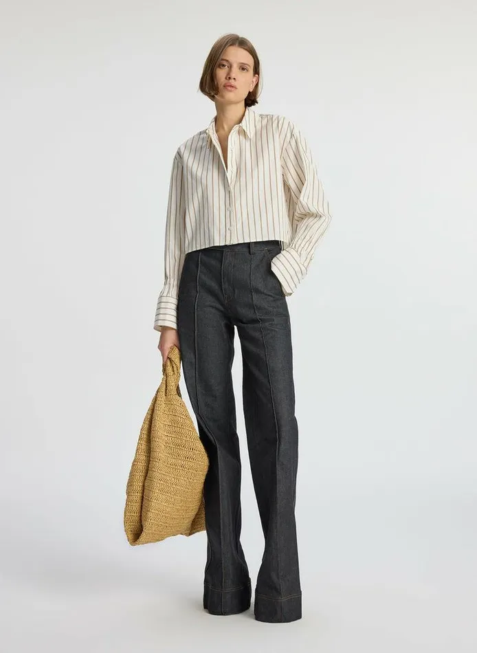 Dresses Women ALC Monica II Cropped Cotton Shirt Bonelark