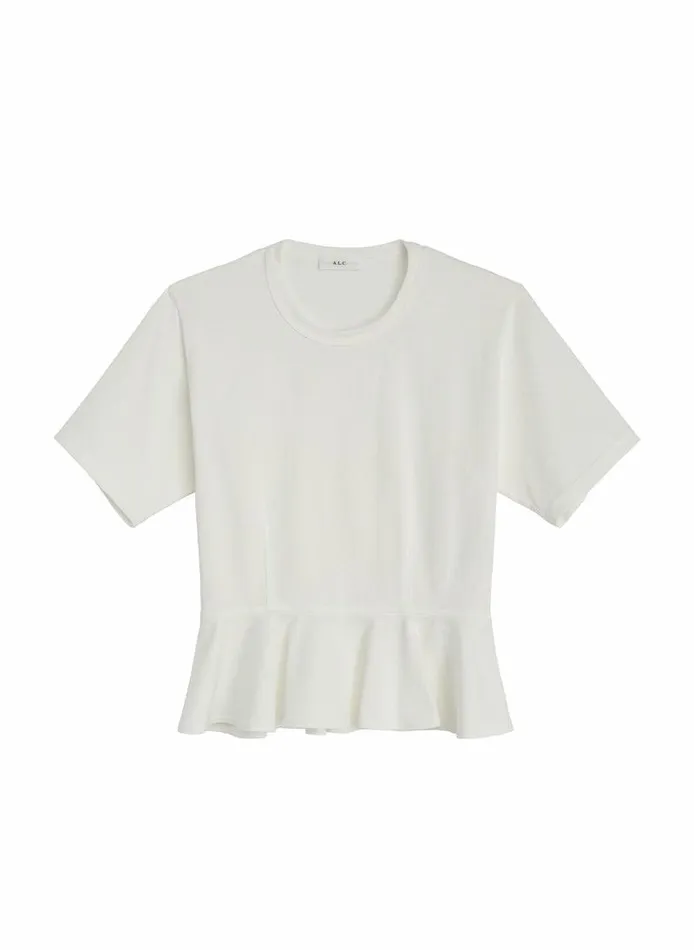 Dresses Women ALC Roxy Cotton Peplum Tee White Dresses Women ALC Roxy Cotton Peplum Tee White