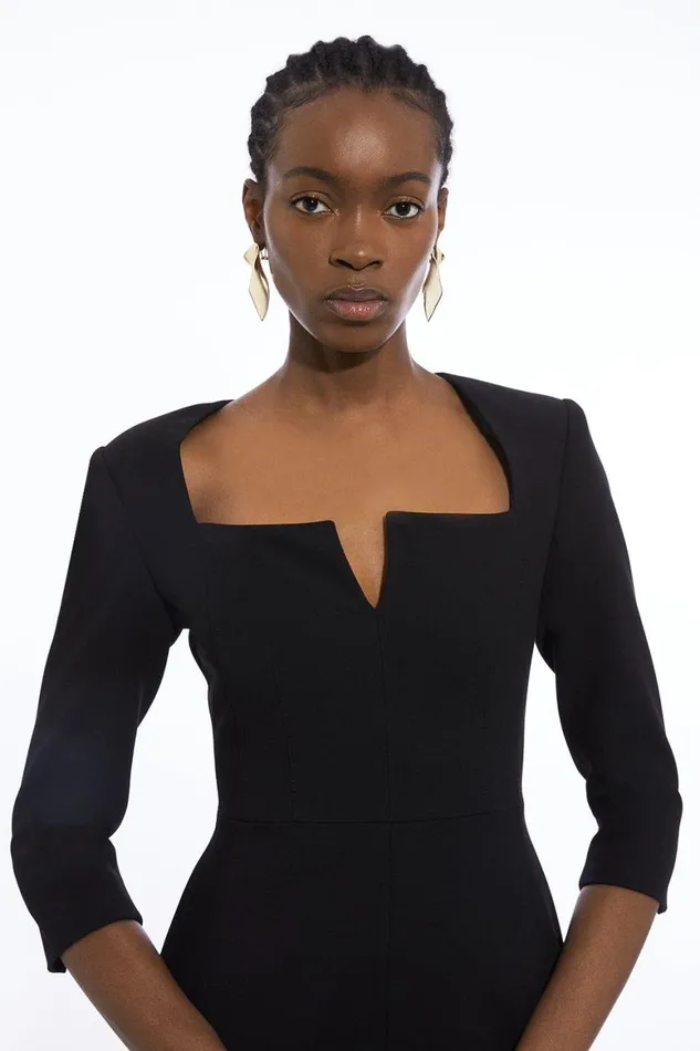 Dresses Women Karen Millen Clean Tailored Square Neck Midaxi Dress Black
