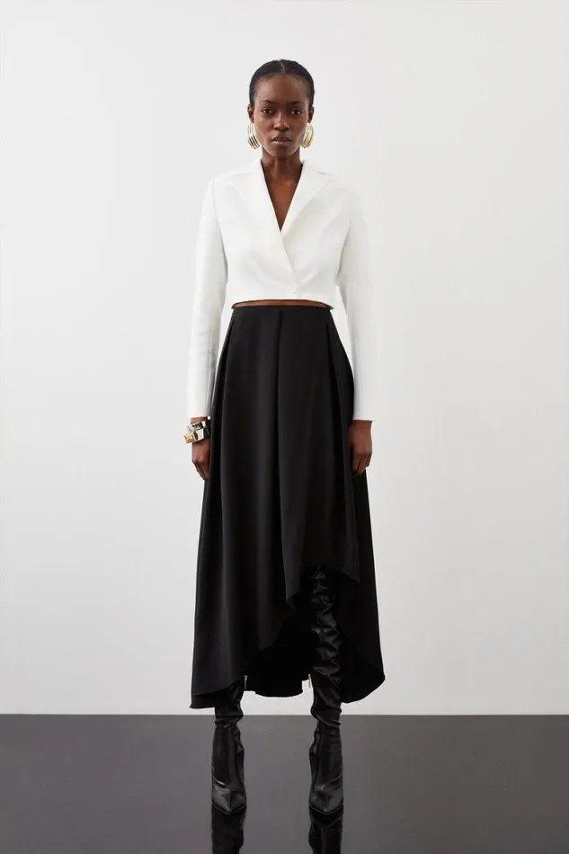 Dresses Women Karen Millen Compact Stretch Tailored and Fluid Mix Dress Mono