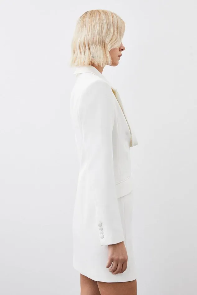Dresses Women Karen Millen Curved Neckline Tailored Blazer Dress Ivory