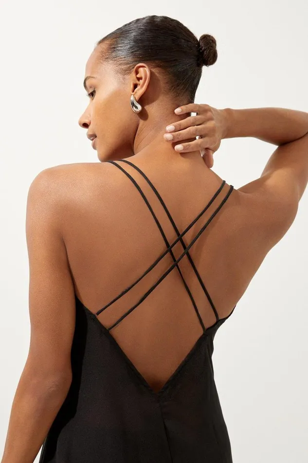 Dresses Women Karen Millen Embellished Strappy Plunge Beach Maxi Dress Black
