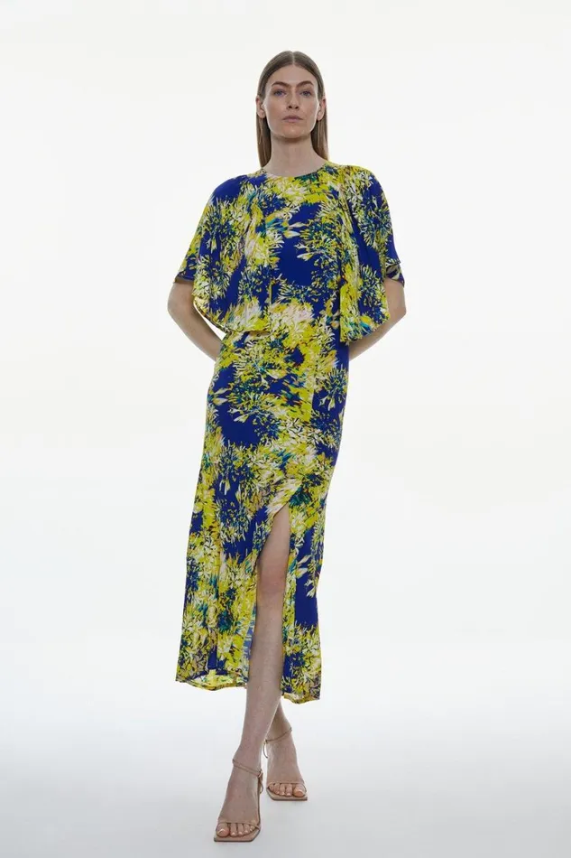 Dresses Women Karen Millen Exploded Floral Angel Sleeve Woven Maxi Dress Floral Dresses Women Karen Millen Exploded Floral Angel Sleeve Woven Maxi Dress Floral