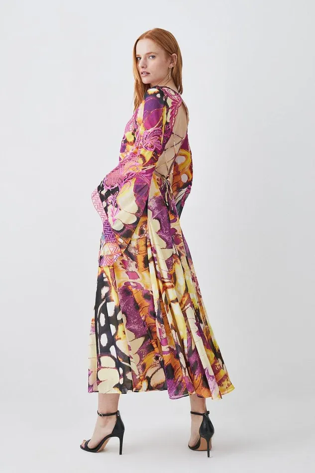 Dresses Women Karen Millen Floral Embroidered Woven Midi Dress Multi