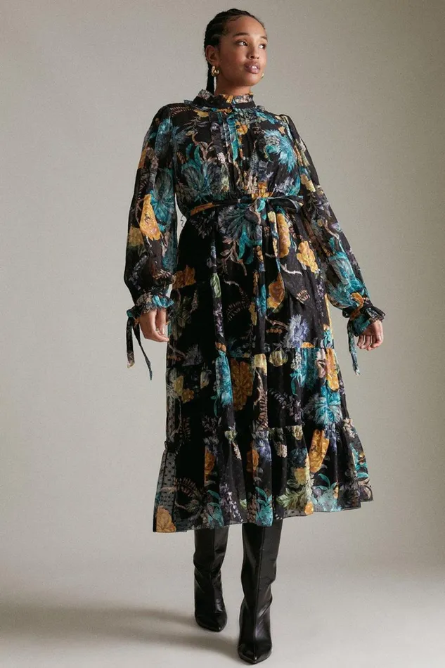 Dresses Women Karen Millen Floral Paisley Dobby Woven Maxi Dress Floral